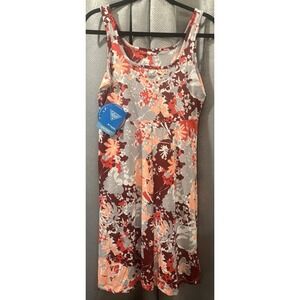 NWT Columbia Women's PFG Omni Freeze Shade Floral Dress Red/Orange/Gray Size M